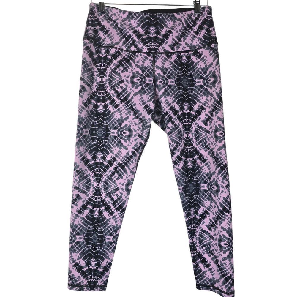 Victoria Secret Sport Black Pink Design Capri Athletic Women's Leggings L